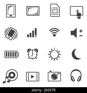 Icon Set Big Data, signe de téléphone mobile Illustration de Vecteur