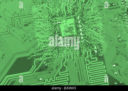 Carte de circuit imprimé. La technologie matérielle de l'ordinateur électronique. Carte mère puce numérique. Arrière-plan scientifique de haute technologie. Processeur de communication intégrée. Informa Banque D'Images
