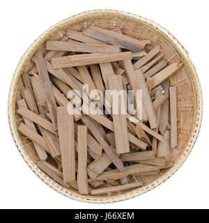 Thai herb Nom scientifique Tectona grandis isolé sur fond blanc Banque D'Images