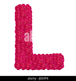 Lettre L'alphabet à damask rose ABC type de concept que logo isolé sur fond blanc Banque D'Images