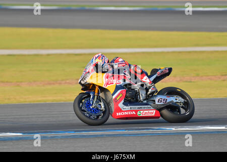 BURIRAM - 11 mars : Nicky Hayden # 69 des USA avec Honda CBR1000RR au Championnat du Monde FIM Superbike au Circuit International de Chang le 11 mars, 2017 Banque D'Images