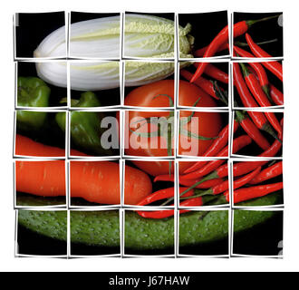 Collage épicé assorted plusieurs légumes composite chili chili aliments frais Banque D'Images