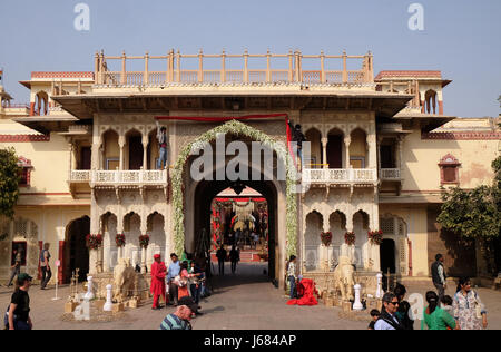 City Palace, un palace à Jaipur, Rajasthan, Inde. Il a été le siège du Maharaja de Jaipur Banque D'Images