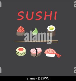 Les graphiques vectoriels de sushi Illustration de Vecteur