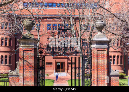 Sever Gate à l'Université de Harvard à Cambridge campus, MA, USA. Banque D'Images