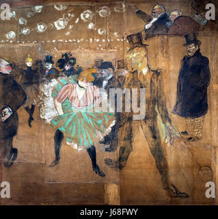 Peinture de Toulouse-Lautrec. 'La Danse au Moulin Rouge" (danse au Moulin Rouge) par Henri de Toulouse-Lautrec (1864-1901), huile sur toile, 1895. La peinture est également connu comme 'La Goulue et Valentin le Désossé" Banque D'Images