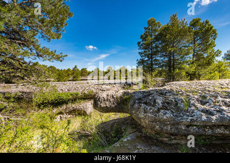 Ancien lit de la mer en ville enchantée à Cuenca, Espagne Banque D'Images