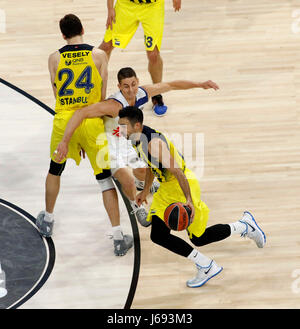 Le Fenerbahce ,du Real Madrid au cours de leurs quatre demi-finale finale de l'Euroleague de basket-ball match à Sinan Erdem Dome à Istanbul, le vendredi 19 mai 2017. Banque D'Images