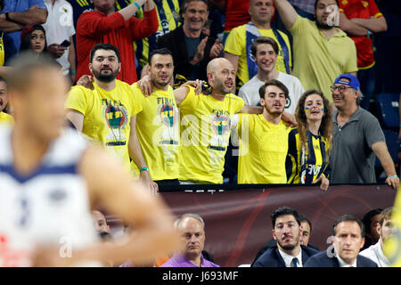 Le Fenerbahce ,du Real Madrid au cours de leurs quatre demi-finale finale de l'Euroleague de basket-ball match à Sinan Erdem Dome à Istanbul, le vendredi 19 mai 2017. Banque D'Images