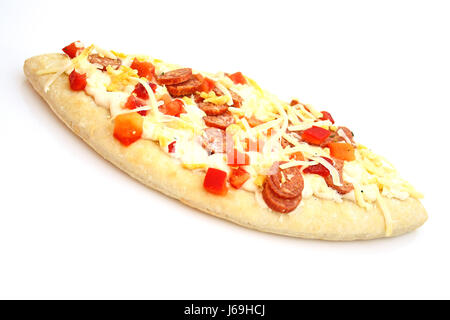 Aliment alimentaire fast-food pizza surgelée surgelés salami restaurant food nutrition Banque D'Images