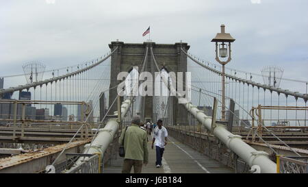 Processeur pont Brooklyn voyage bleu vacances vacances vacances en pierre Banque D'Images