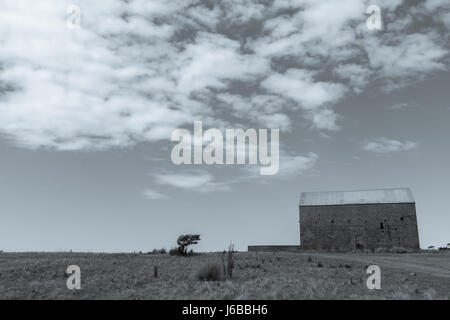 Des immeubles en ruines sont tout ce qui reste de l'ancien convict colony sur Maria Island, au large de la côte Est de la Tasmanie, en Australie. Maintenant un parc national. Banque D'Images