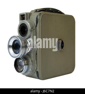 Isolé photo camera film ancien film toile fond fond blanc motion Banque D'Images