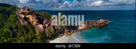 Plage de Grand'Anse, La Digue, Seychelles Banque D'Images