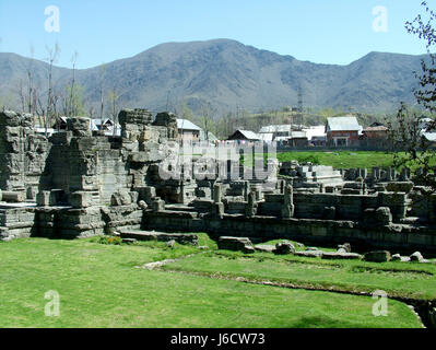 Temple du Soleil Martan, territoire syndical du Cachemire, Surya (la principale divinité solaire de l'hindouisme) et construit au cours du 8ème siècle ce. (© Saji Maramon) Banque D'Images