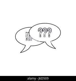 Bulles de texte question et l'icône des points d'exclamation Illustration de Vecteur