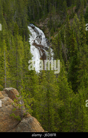 Virginie Cascades, le Parc National de Yellowstone, Wyoming Banque D'Images