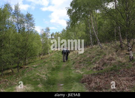 Les promeneurs sur Rob Roy way ecosse mai 2017 Banque D'Images