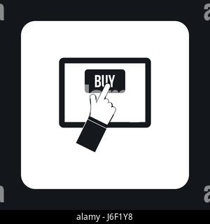 L'icône d'achat en ligne, style simple. Illustration de Vecteur