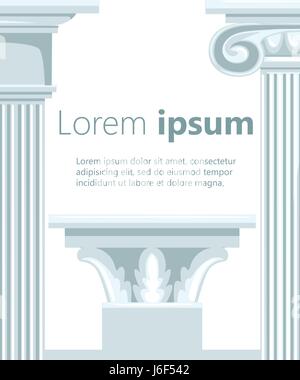 L'icône de la colonne définie pour l'intérieur télévision style design vector illustration Illustration de Vecteur