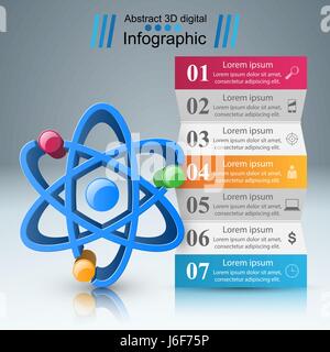 L'infographie d'affaires. L'icône de l'atome. Illustration de Vecteur