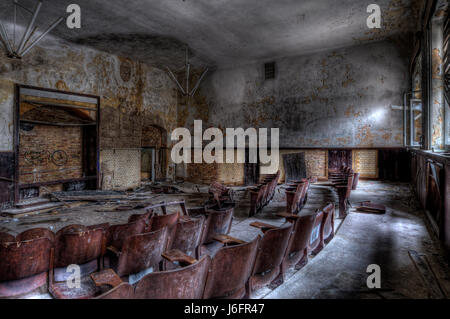 Auditorium délabré Banque D'Images