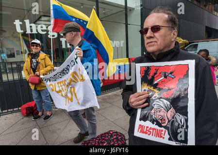 20 mai 2017 - Londres, Royaume-Uni - LONDRES, Royaume-Uni. 20 mai 2017. Les gens protester devant le gardien à Londres, appelant à mettre fin aux mensonges et la censure de la presse britannique sur les événements au Venezuela. Ils disent que les troubles actuels est un coup d'extrême droite tentent de renverser le Président Maduro et la classe ouvrière de la révolution bolivarienne, soutenue par les Etats-Unis, qui la dénature la presse vénézuélienne comme 'pro-démocratie" et omet de déclarer leurs attaques sur les hôpitaux, les écoles et les villes socialistes qui ont conduit à de nombreux décès. La réserve était au Guardian que récemment que le papier cal Banque D'Images