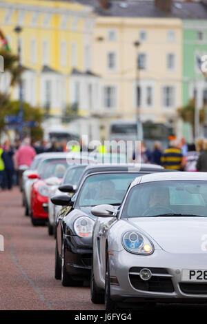 Porsche Club of Great Britain réunion sur la promenade de la célèbre station balnéaire de Llandudno dans le Nord du Pays de Galles, Royaume-Uni Banque D'Images