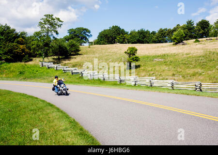 Blue Ridge Parkway Virginia,Appalachian Mountains,Rocky Knob,milepost 170,zone rurale,route,motos moto,vélo vélo vélo vélo vélo, bic Banque D'Images