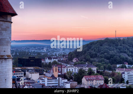 Heidenheim an der Brenz (Bade-Wurtemberg, Allemagne) au début de la matinée. Banque D'Images