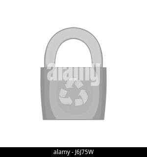 L'icône de cadenas avec symbole recyclage Illustration de Vecteur