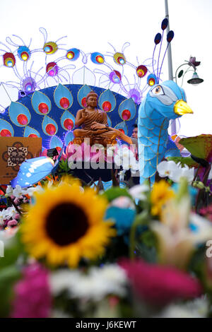 KL, MALAISIE - 10 MAI 2017 : célébration de la fête du Wesak à Brickfield temple Maha Vihara buddhish, Kuala Lumpur, Malaisie. Banque D'Images