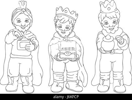 Peinture illustration couleur dessin animé kings attire les humains les êtres humains personnes folk Banque D'Images