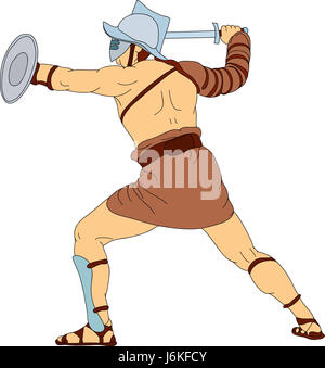 Peinture illustration cartoon dessiner gladiator geste couleur les humains les êtres humains Banque D'Images