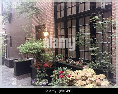 Quartier historique de Sniffen court à Murray Hill, New York, East 36th Street Banque D'Images