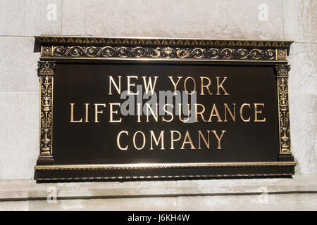 New York Life Insurance Company, New York, USA signe Banque D'Images