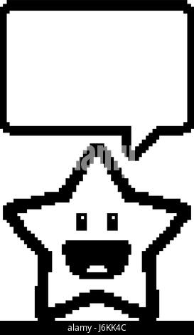Un cartoon illustration d'une étoile dans un 8-bit style graphique. Illustration de Vecteur