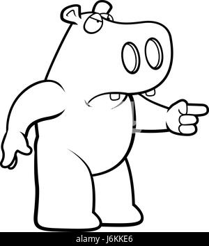 Un cartoon hippo avec une expression de colère. Illustration de Vecteur