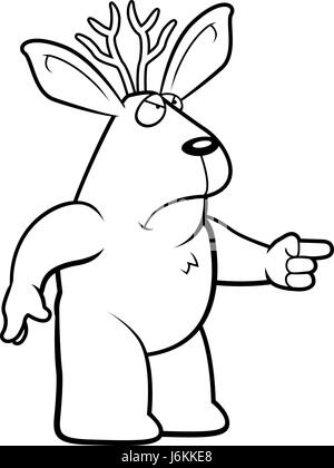 Un dessin animé jackalope avec une expression de colère. Illustration de Vecteur