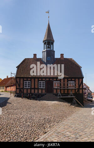 Hôtel de ville historique de Ebeltoft, Jutland, Danemark, en restauration Banque D'Images