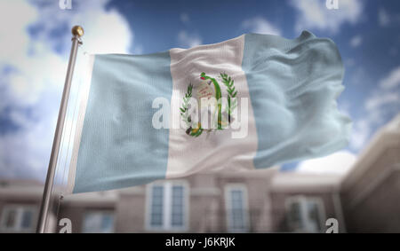 Guatemala Le rendu 3D du Pavillon bleu sur fond ciel Banque D'Images