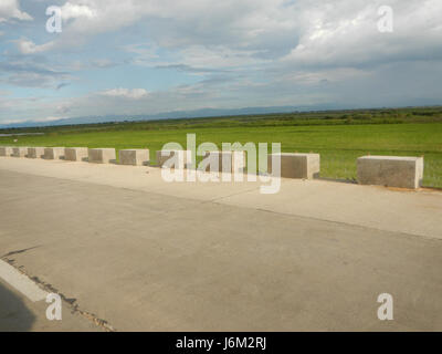 Cette image montre des rizières le long des pentes de Paralaya, Magumbali, Candaba, Pampanga, Philippines, mettre en évidence les pratiques agricoles et les caractéristiques du paysage rural. Banque D'Images