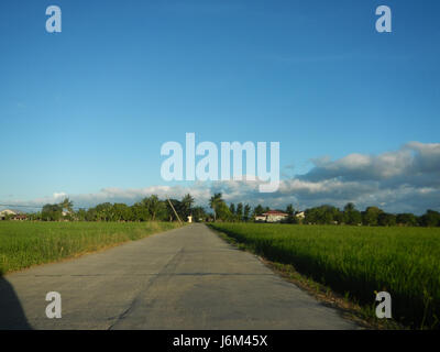Cela fait référence à une zone géographique à Pampanga, aux Philippines, mettant en valeur les districts locaux tels que Sitios Centro, Cardenas, Libis et Tagulod à Candaba. L'image met en évidence le paysage rural et l'agencement communautaire de la région. Banque D'Images