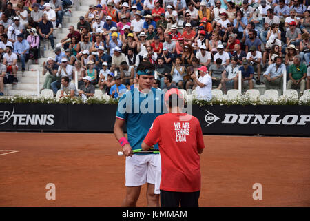 Milos Raonic à Rome à l'Internazionali BNL d'Italia 2017 ATP Master 1000 jouer contre Tommy Haas le 17 mai 2017 Banque D'Images