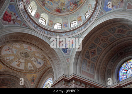 L'intérieur du dôme de la basilique d'Eger (Basilique Cathédrale de Saint Jean l'Apôtre), Lagos, Portugal. Banque D'Images