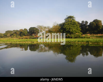 Cette image montre les rives de Pulilan, en particulier les zones de Dampol 22, Lumbac, Poblacion et Lumang Bayan à Plaridel, Bulacan. Banque D'Images