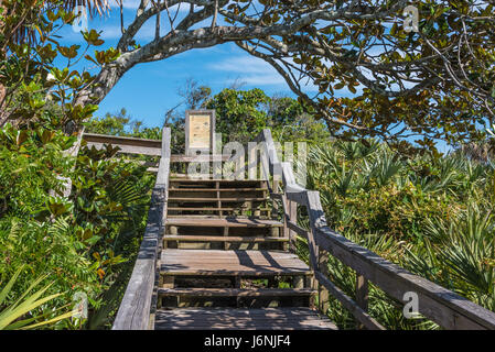 Accès à la plage nord à Guana River Preserve North Beach sur Florida A1A à Ponte Vedra Beach, Floride. (ÉTATS-UNIS) Banque D'Images