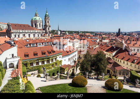 Jardins de Prague, l'un des plus beaux jardins, est le jardin baroque Vrtba à Prague, Mala Strana, République tchèque Banque D'Images