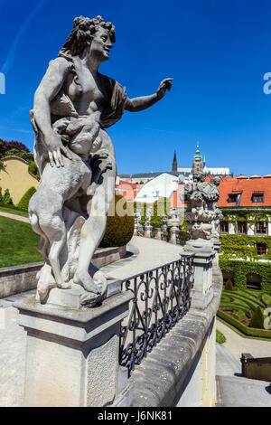 L'un des plus beaux jardins baroques de Prague, Mala Strana, le jardin Vrtba, République Tchèque, Europe Banque D'Images