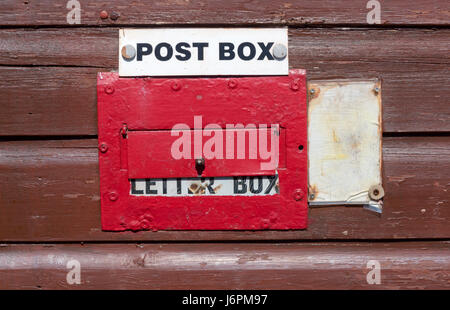 Boîte postale à Arinagour sur l'île des Hébrides intérieures de Coll Banque D'Images